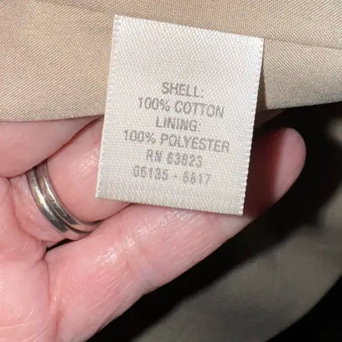 CJ Banks Plus Tan White Stripped Button Up Lined Jacket Blazer 3X