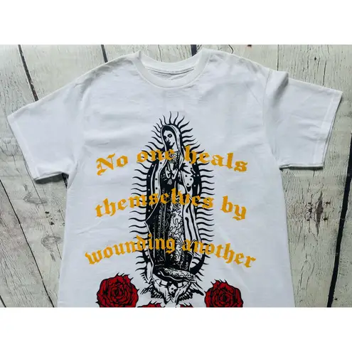 Sugar Flower Virgin Mary Graphic Tee NWT!