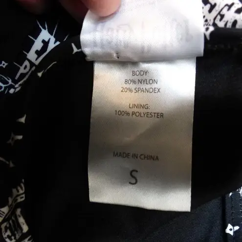 Harry Potter Spells Swimsuit Womens S Black White Spell Words Graphic Back Strap