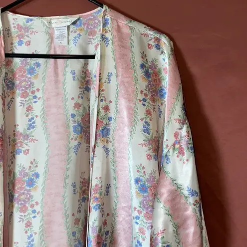 FLORAL SATIN DUSTER / HOUSE ROBE Pink Size XL