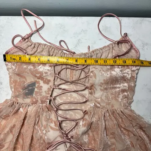 Vanessa Mooney NWT Pink Velvet Ballerina Mini Dress M