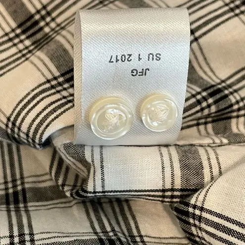 Untuckit Marina Cotton Plaid Button Down Shirt Size 4 New Black