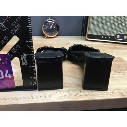 H Halston Women's 9 Black Vegan Leather Slip