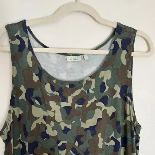 LOGO By Lori Goldstein LOGO Lounge by Lori Goldstein Camo Army Printed Jersey Knit Tank Size Large