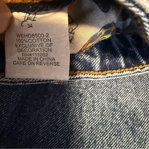 Ed Hardy Jeans Y2K Born Free Bird 90's womens Size 34 X 32 Baggy WIDE LEG Skater