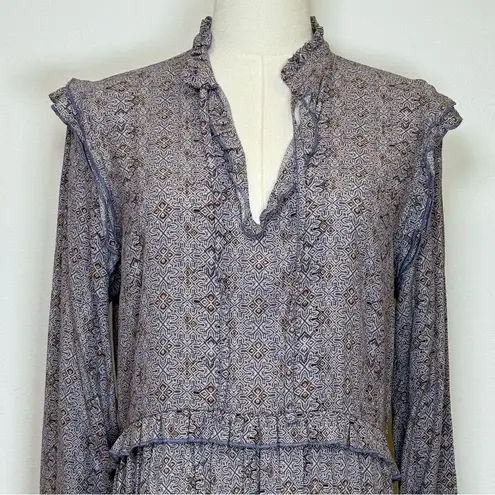 My Jewellery Western Boho Purple Brown Ruffle Detail Dress Women’s Size Small