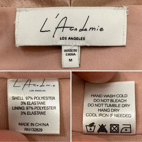 L'Academie Pink Satin Double Breasted Button Blazer Dress, Sz Medium