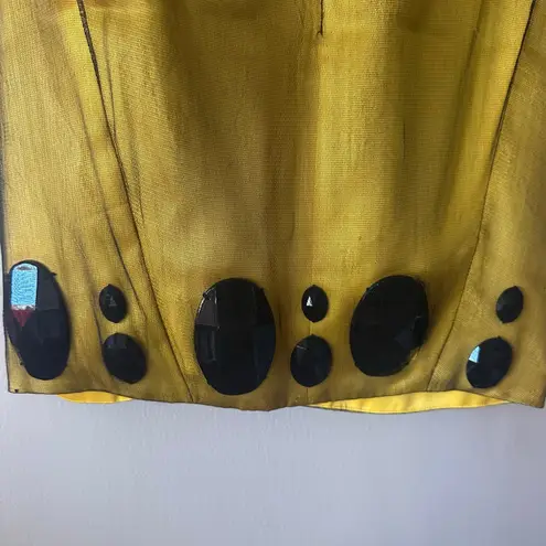 Zac Posen Chartreuse Embellished Pencil Skirt Size 0