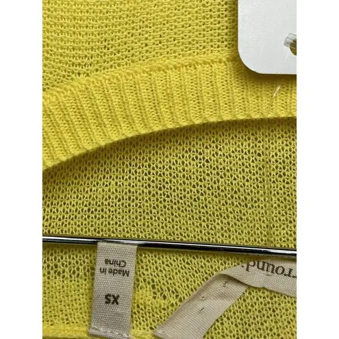 Soft Surroundings Yellow Garden Wall Pointelle Jacquard Sweater Size XS 2-4 NEW