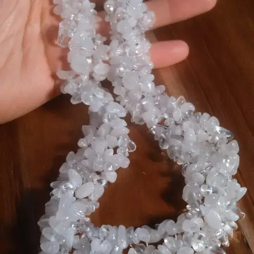 Clear Quartz Chips Toggle Clasp Necklace