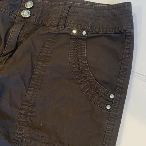 INC International Concepts Dark Brown Cotton Cropped Capri Pants Women’s Size 4P