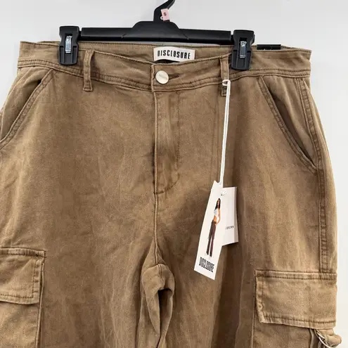 NWT Disclosure Baggy Cargo pants wide leg women's 17/33 washed brown soft denim
