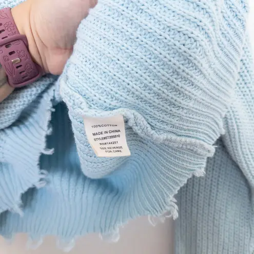 Jessica Simpson  Womens Sweater Size S Blue Distressed Cropped Soft‎ Grunge Y2K