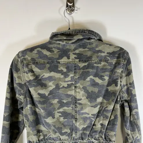 Velvet by Graham & Spencer Womens Jacket Small Utility Military Hooded Oversized Green