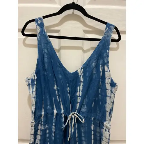 Sacred Threads NWT- Blue & White Tie Dye V-Neck Tank Jumpsuit L/XL