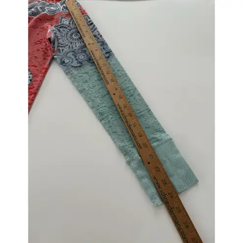 Whimsy Rose Baby Waffle Knit Top Size M Elephant Print Lightweight Boho Indie Blue Size M