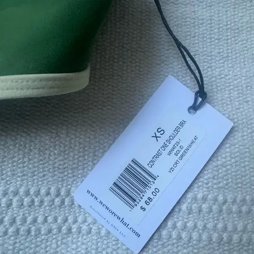 We Wore What contrast one shoulder top green / wheat NWT XS