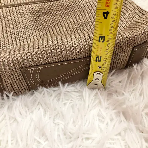 The Sak Woven Crochet Hobo Bag Tan Beige Plaid Lining