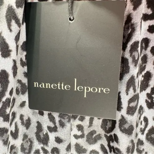 Nanette Lepore  Leopard Print Black & Gray Satin Chemise Lingerie Mobwife