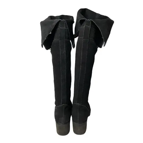 Zodiac Aussie Over the Knee Boots Black Sueded Buckle Heel Round Toe Size 9