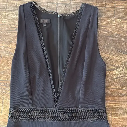 NBD  Revolve Unforgiven Ribbed Lattice Mini Dress Black Size XS