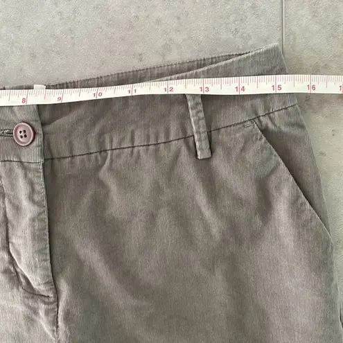 Garnet Hill women’s gray corduroy flare leg pants flap pockets size 8 Petite