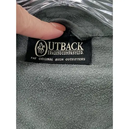 Outback Microsuede Paisley Tooled Square Pearl Snap Western Shirt Size Large Y2K Green