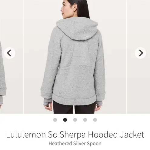 Lululemon  So Sherpa Wool Blend Boucle Gray Heather Hooded Zip Jacket size 2