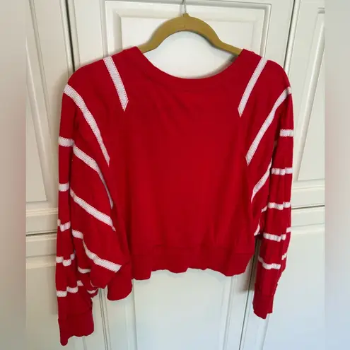 Free People Movement FP Movement Red Top Size Medium Cross Front Layer Jersey Crop Athleisure Cotton