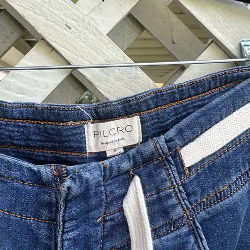 Pilcro High-Rise Cargo Jogger Denim-Knit Jeans