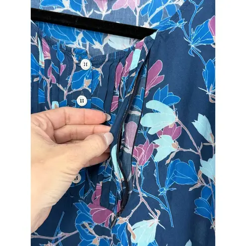 Teat & Cosset Nursing Friendly Dress Women XS Blue Floral Ruffle Made in Italy