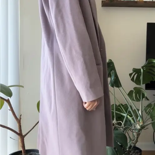 Reiss Women’s Crombie Wool-Blend Coat Jacket Two Jet Pocket, Lavender, Size 8