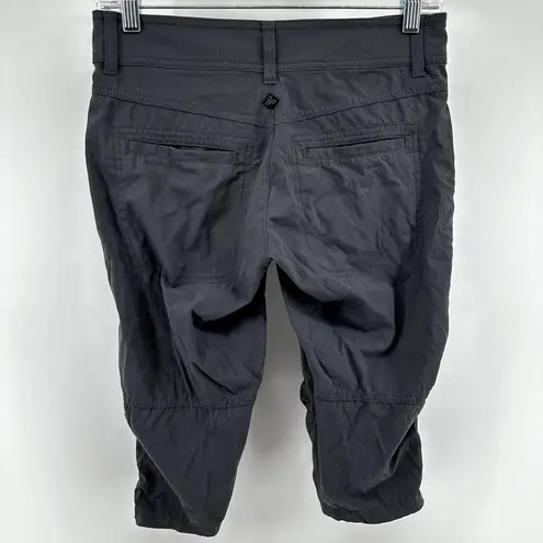 prAna Revenna Knicker Capri Pants Mid Rise Skinny Hiking Climbing Ripstop Gray 0