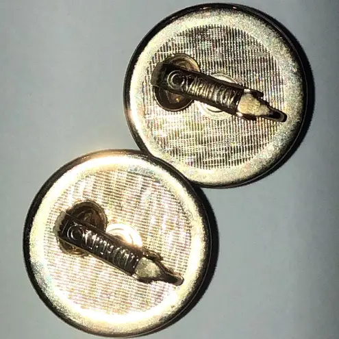 Sarah Coventry Elegant Vintage Navy Blue and Gold Tone Earrings