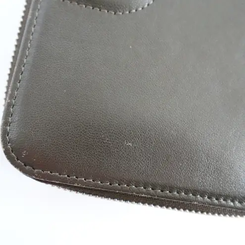 Longchamp  Le Pliage Cuir Zip Around Long Continental Khaki Grey - Image 13