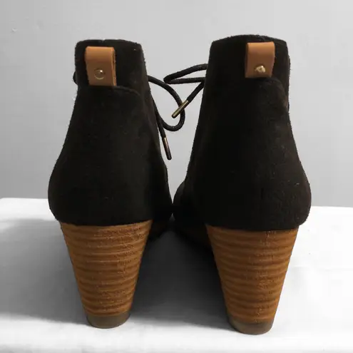 Dr. Scholls black faux suede wedge ankle booties