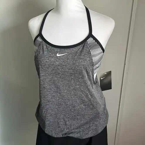 Nike New Women’s  Textured Striped Layered Tankini Swim Athletic Top