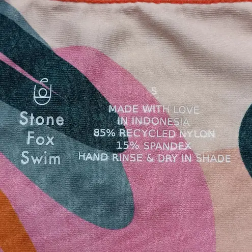 Stone Fox Swim Stone Cold Fox Swimsuit Lucia Scrunch One Piece Swimsuit Halter in Fiesta New NWOT