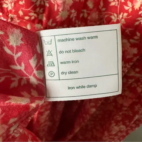 Laura Ashley Vintage 90s Red floral cottagecore dress Size 4 Pockets Prairie