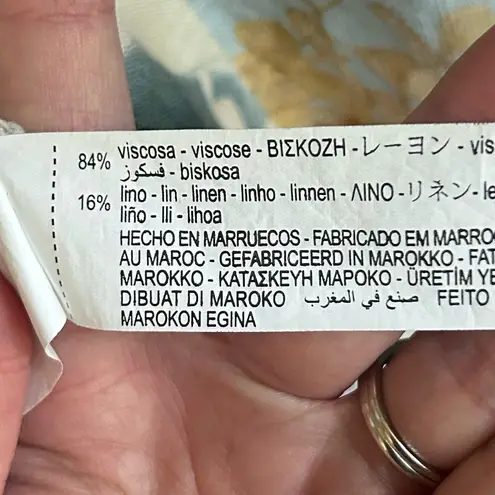 ZARA  floral linen blend long sleeve mini dress Medium