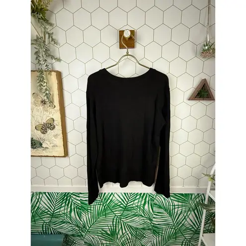 Monrow Supersoft Black Crew Neck Sweatshirt