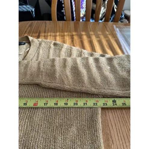 INC International Concepts Women's Sequined Long Button Up Cardigan Size L Tan Size L