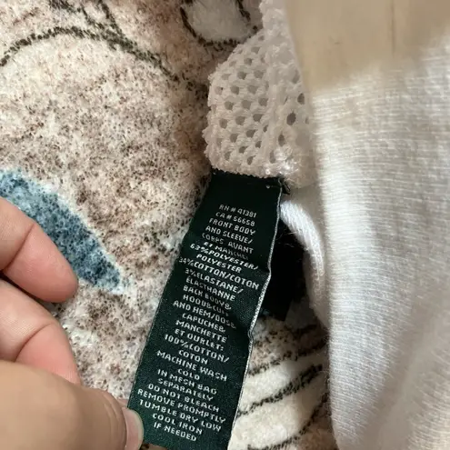 Ralph Lauren LRL Sweater Womens Large White Pullover Hoodie Thermal Waffle Knit