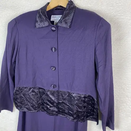 Jessica Howard VTG ‎ Petites Suit Dress Size 12 2 Piece Purple Jacket/Tank Dress