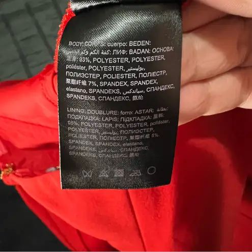 Naven Bebe x Elegant Red Strapless Sweetheart Front Slits Jumpsuit