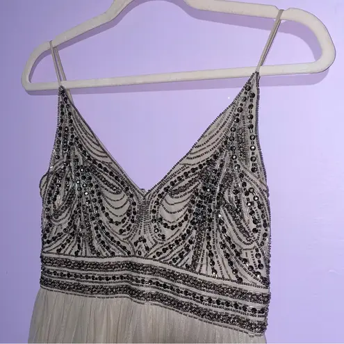 BHLDN Anthropologie Vilette Embellished Maxi Dress Women Size 0 Formal Prom Boho
