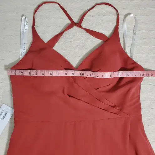 Azazie Davis Terracotta Maxi Dress Size A 14