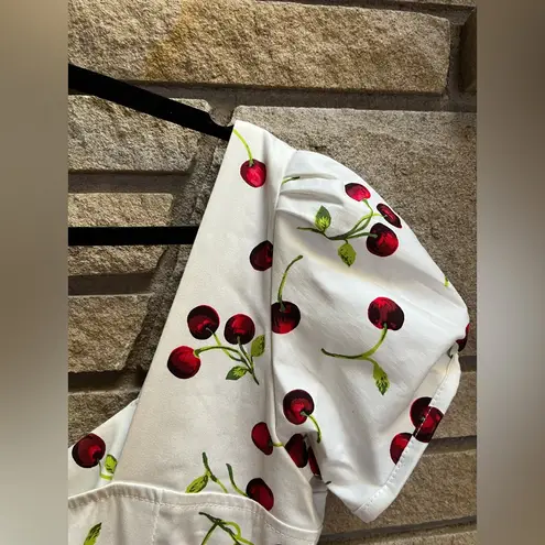 Stop Staring! Retro Pinup Wiggle Dress White Cherry Print 14