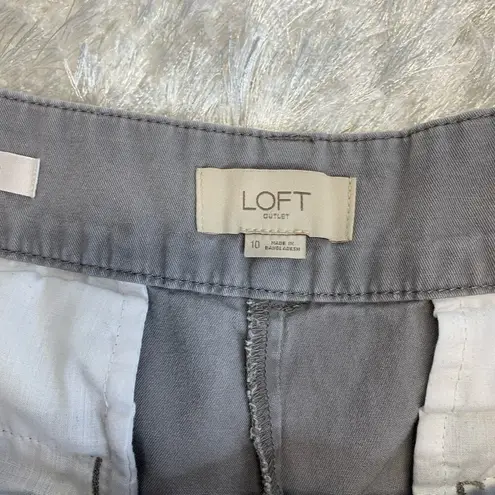 Loft  Light Gray Flat Front Shorts Sz 10