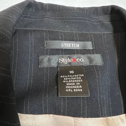 Style & Co . Stripe Stretch Blazer Size 16 Office Professional Workwear Career
